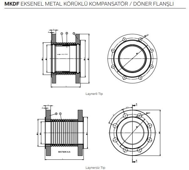 mkdf kompansatör teknik çizimleri